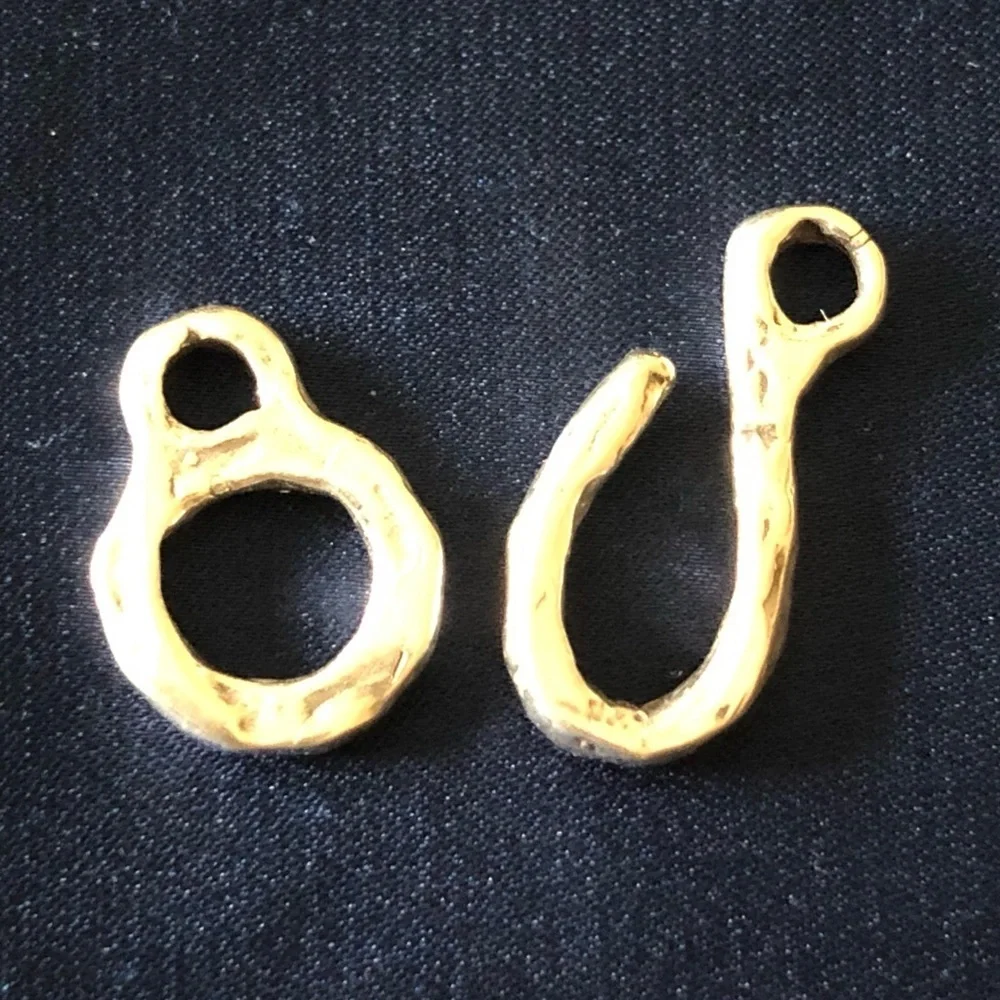 Handmade Artisan Sterling Silver Rustic Hook and Eye Clasp